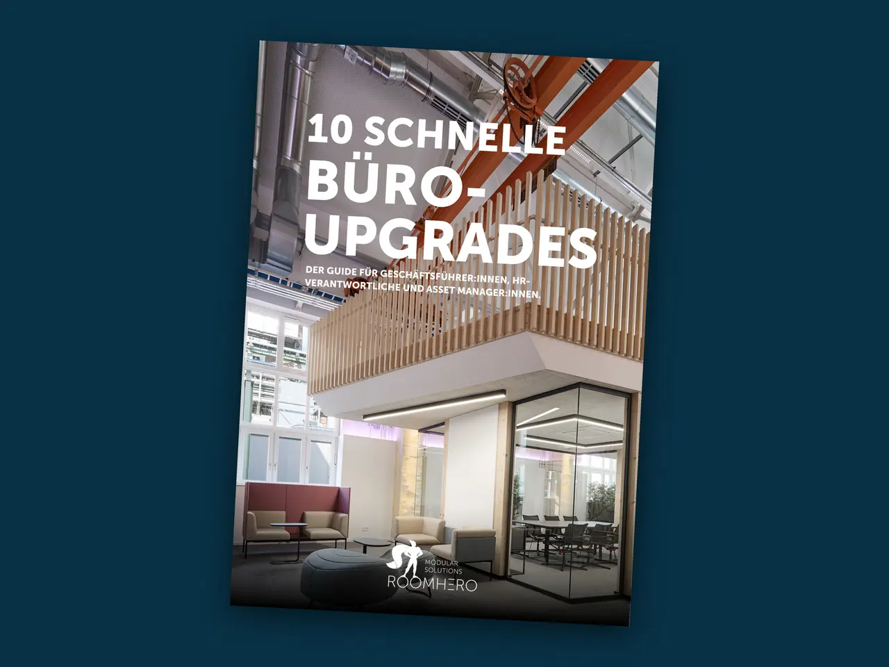 Cover des ROOMHERO-Guides „10 schnelle Büro-Upgrades“